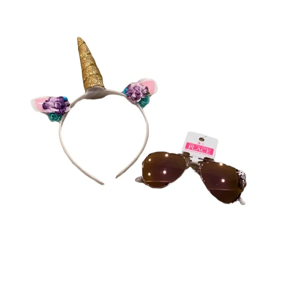 Children’s Place Kids Sunglasses Unicorn Aviator Style and Unicorn Headband